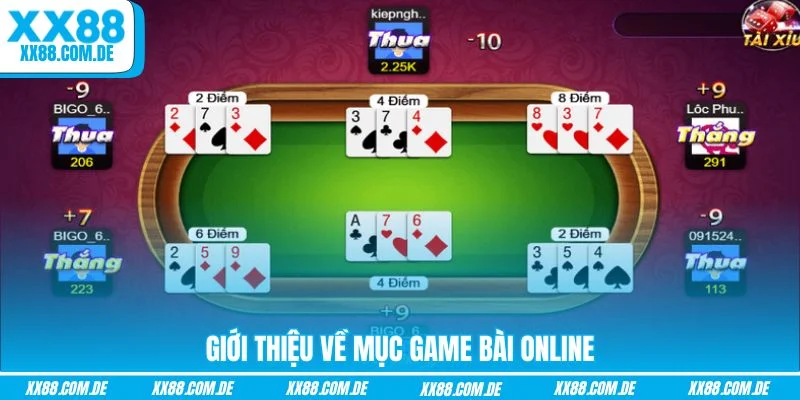 Giới thiệu về mục game bài online