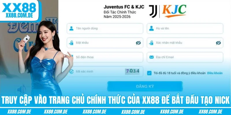 Truy cập vào trang chủ chính thức của XX88 để bắt đầu tạo nick
